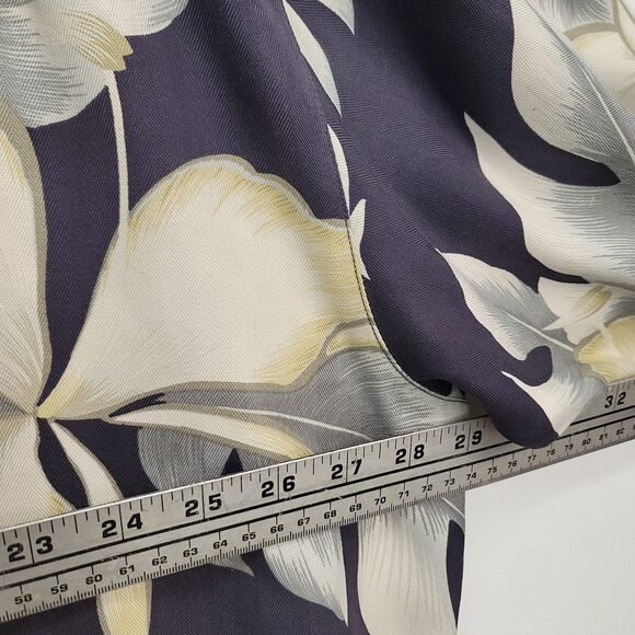 Tommy Bahama Shirt Men XXL Black Beige Floral Palm Hawaiian 100% Silk Button - Picture 8 of 8